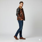 Men's B3 Shearling Aviator Distressed Jacket - Left