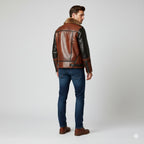 Men's B3 Shearling Aviator Distressed Jacket - Back