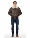 G-1 Pilot Leather Jacket with Fur Collar - Front