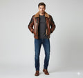 Men's B3 Shearling Aviator Distressed Jacket - Front