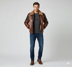 Men's B3 Shearling Aviator Distressed Jacket - Front