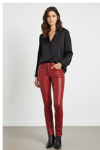 Women's Glitter PU Leather Pants - Front
