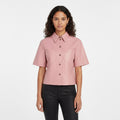Women's Pink Leather Shirt - Front