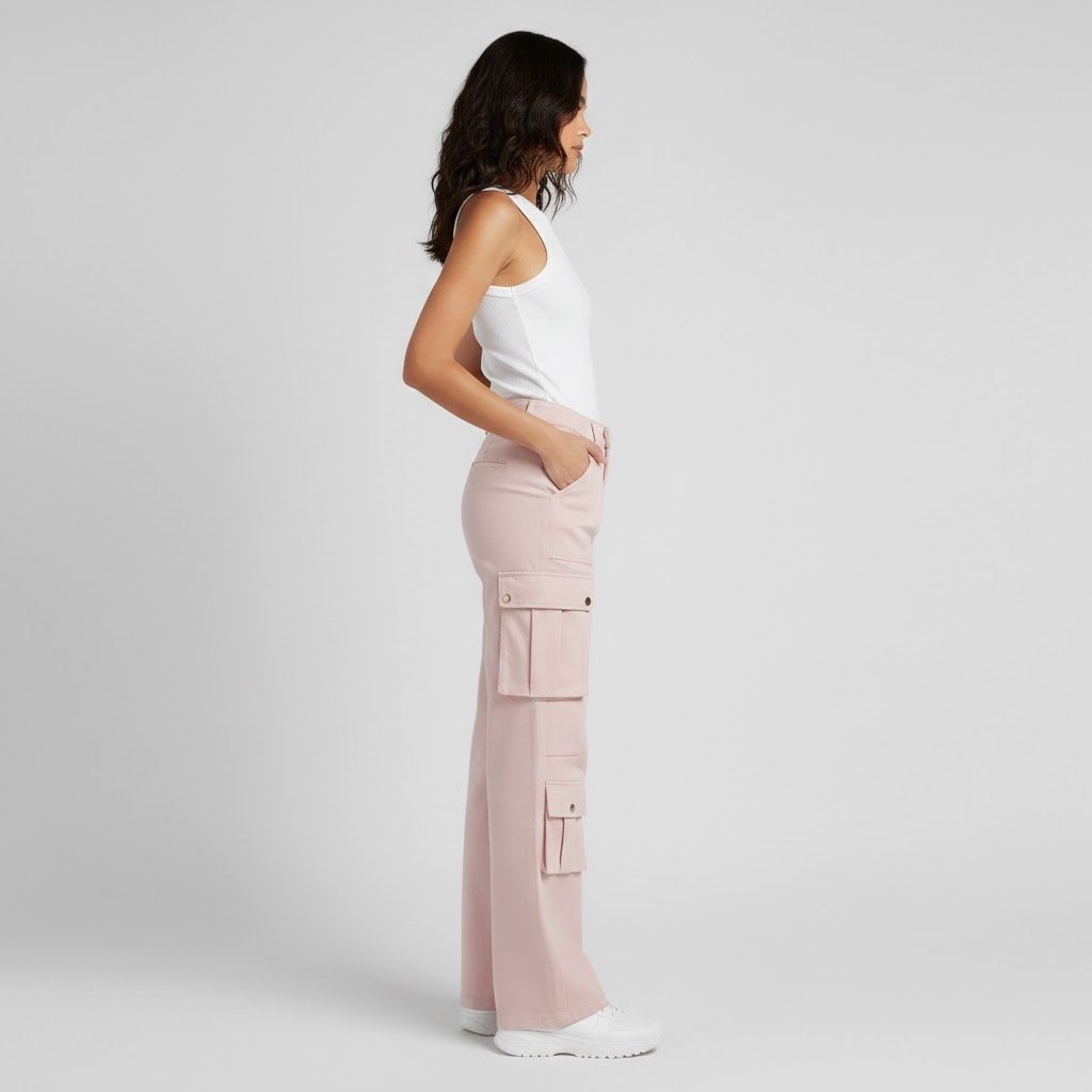 Women's Straight Leg Cargo Chino Pants - Left