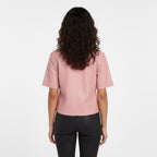 Women's Pink Leather Shirt - Back
