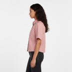 Women's Pink Leather Shirt - Left