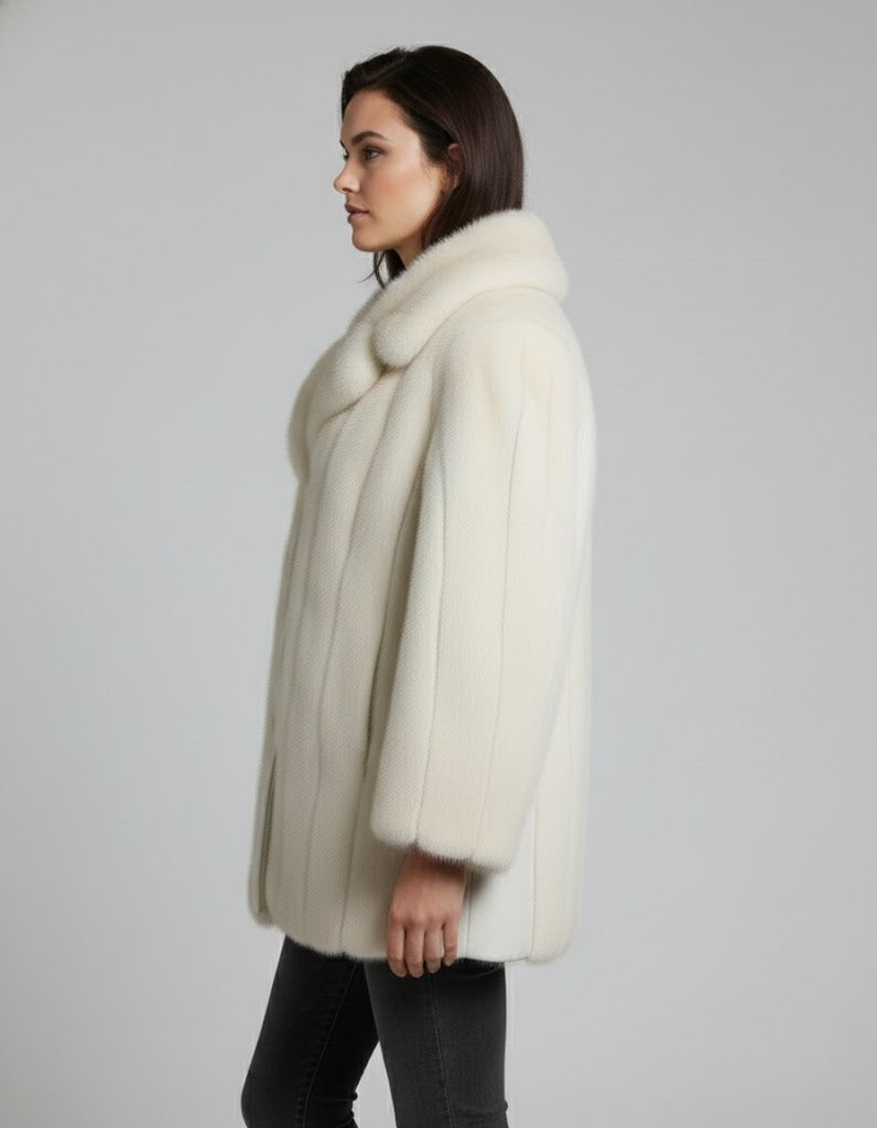 Women's Luxury Plush Fur Short Coat - Back