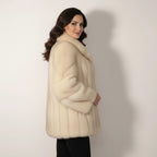 Women's Petite Vintage Mink Fur Coat - Left
