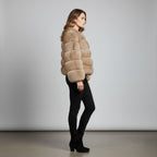 Women's Brown Fur Coat - Back