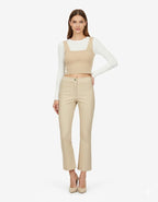 Women's Lambskin Leather Pants - Front
