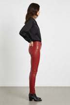Women's Glitter PU Leather Pants - Left