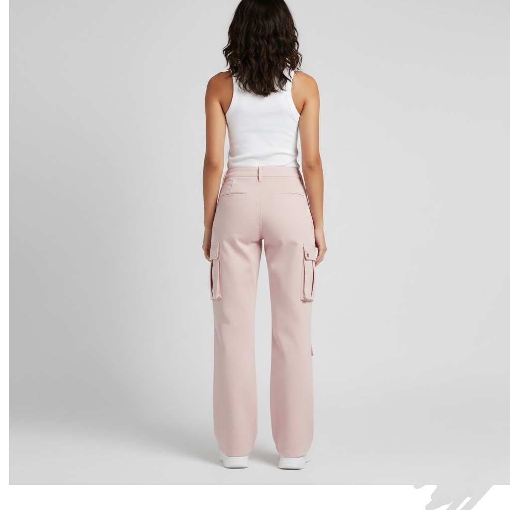 Women's Straight Leg Cargo Chino Pants - Back