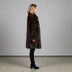Women's Dark Brown Midi Coat - Left