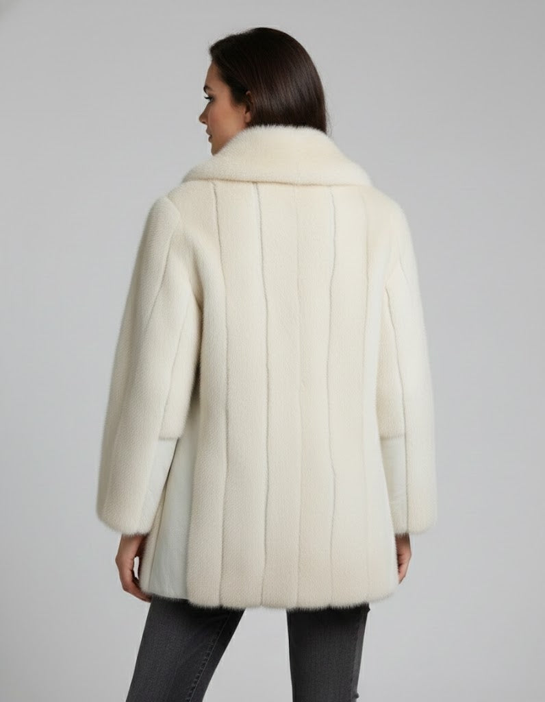 Women's Luxury Plush Fur Short Coat - Left