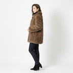Brown Cloud Fur Coat - Back