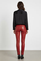 Women's Glitter PU Leather Pants - Back
