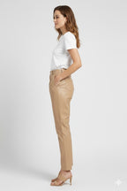 Women's Solid Regular Fit Polyester Trousers - Left