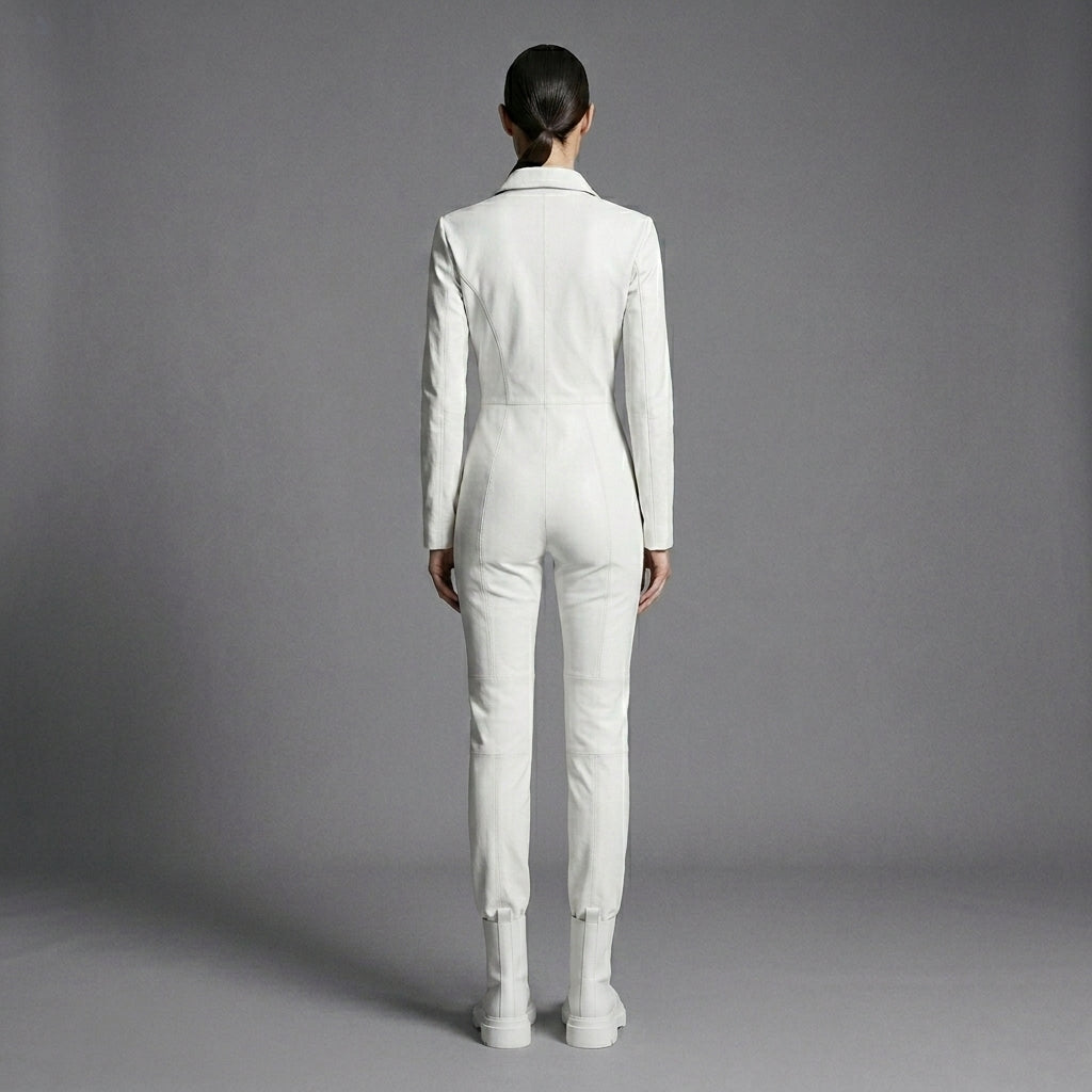 Women's White Wedding Jumpsuit - Back