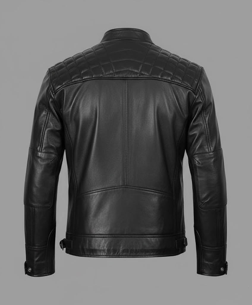 Black Leather Biker Jacket for Men – Elvora™