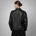 Women's Stylish Leather Shirt - Left
