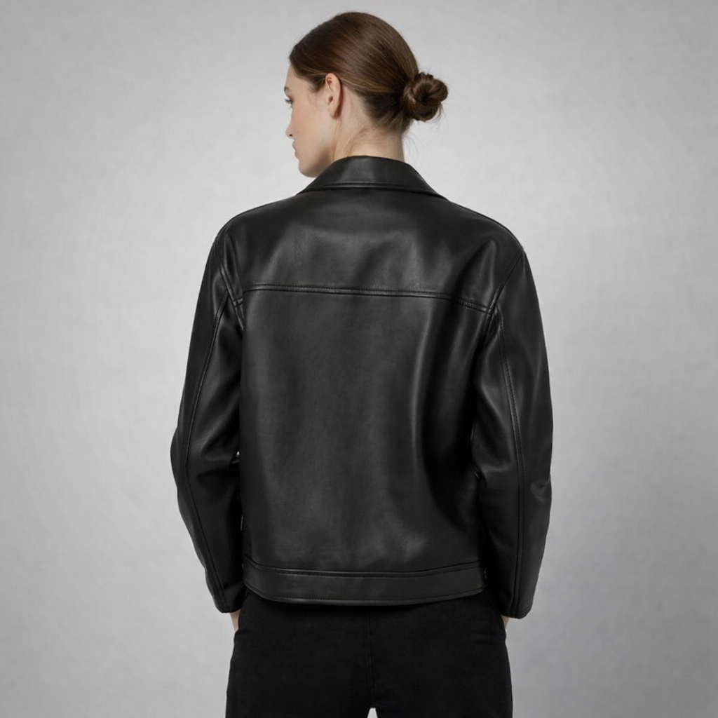 Women's Stylish Leather Shirt - Left