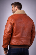 Bradley Brown Military Patches Leather Jacket - Left