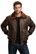 Men's G1 Aviator A2 Bomber Leather Jacket - Front