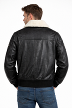 G-1 Leather Flight Bomber Jacket Aviator Style Men - Left