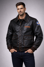 Men's Type A2 Flight Leather Jacket - Front