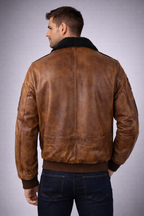 Men's Traditional Leather Biker Jackets - Left