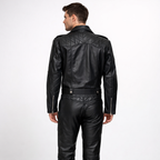 Unisex Black Leather Outfit Set - Back