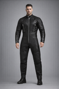 Men's Leather Jumpsuit Bodysuit and Biker Suit - Front