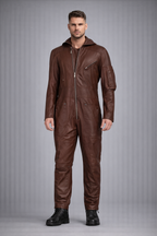 Men's Leather Jumpsuits Overalls and Bodysuits - Front