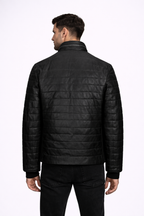 Men's Black Riverside Leather Jacket - Left