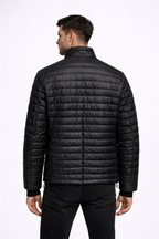 Men's Premium Quilted Leather Puffer Jacket - Back