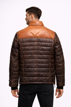 Men's Leather Puffer Jackets Collection - Back