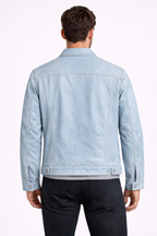 Men's Light Blue Denim Trucker Jacket - Left