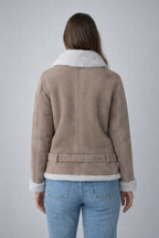 Women's PU Shearling Jacket - Left