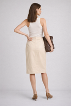 Women's Party Wear Leather Skirt - Back