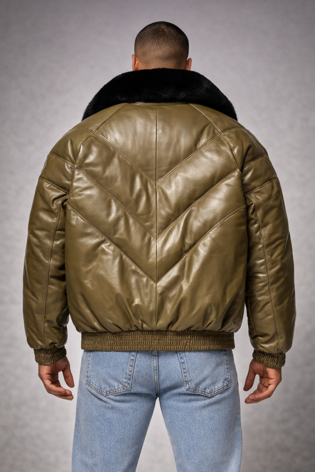 Men's Premium Stylish Leather Outerwear - Back