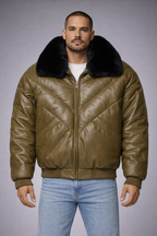 Men's Premium Stylish Leather Outerwear - Front