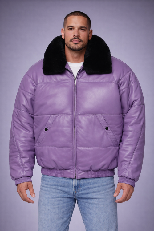 Double Goose V-Bomber Leather Jacket - Front