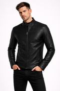Men's Genuine Leather Jacket - Front