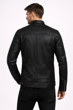 Men's Genuine Leather Jacket - Back