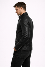 Men's Genuine Leather Jacket - Left