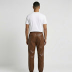 Men's Leather Pant In Dark Brown