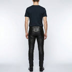 Men's Genuine Sheep Leather Biker Pant