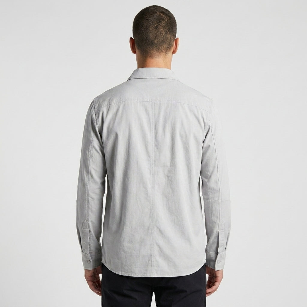 Men's White Leather Shirt In Full Sleeve