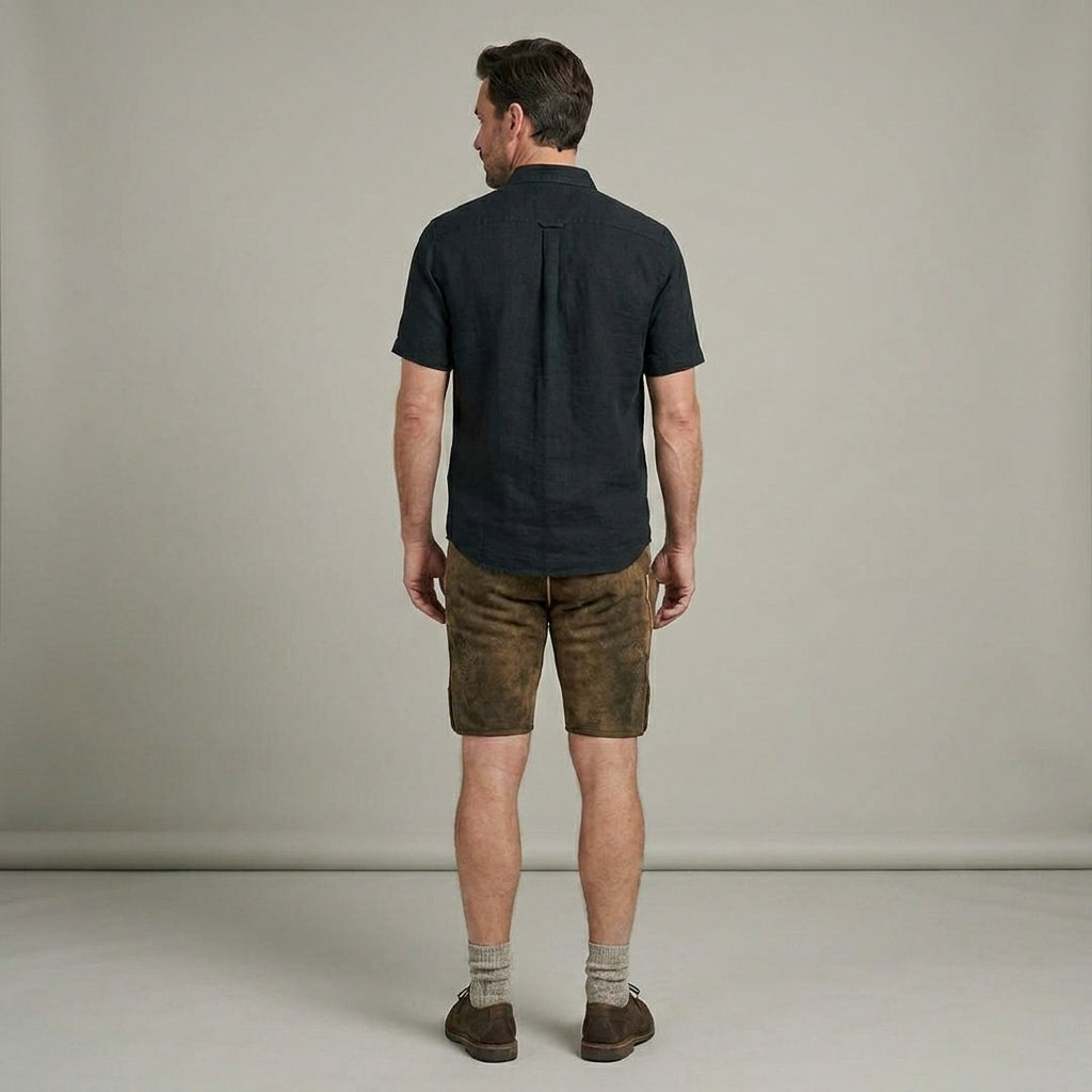 Men's Stylish Leather Cargo Shorts