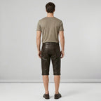 Handmade Brown Leather Cargo Shorts